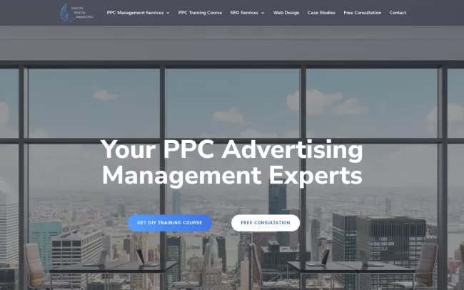 Screenshot of the Falcon Digital Marketing Website