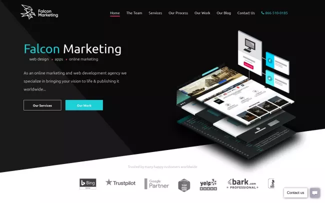 Screenshot of the Falcon Marketing, LLC Website