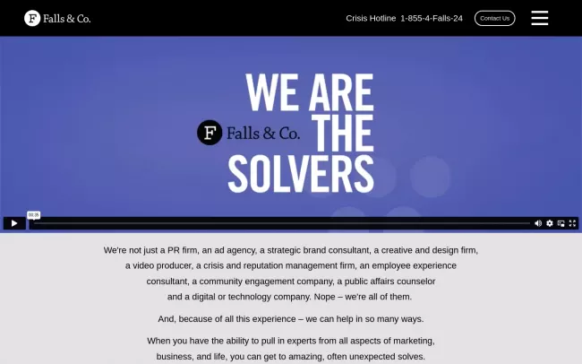 Screenshot of the Falls & Co. Website