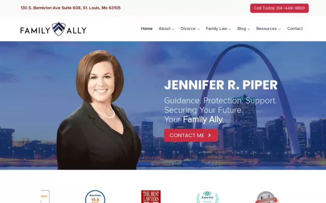 Screenshot of the Family Ally Website