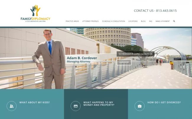 Screenshot of the Family Diplomacy: A Collaborative Law Firm Website