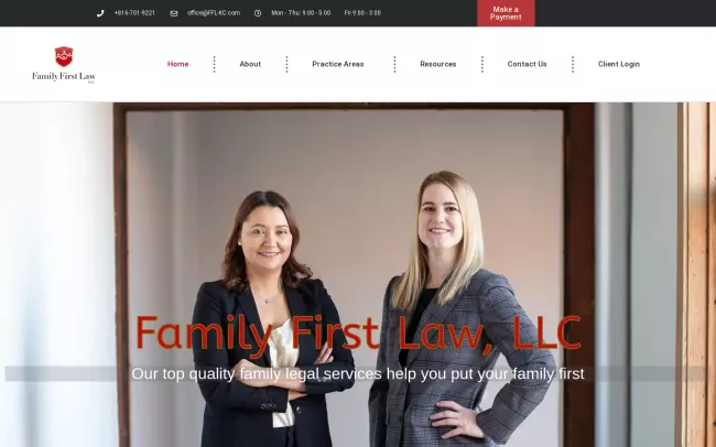Screenshot of the Family First Law LLC Website