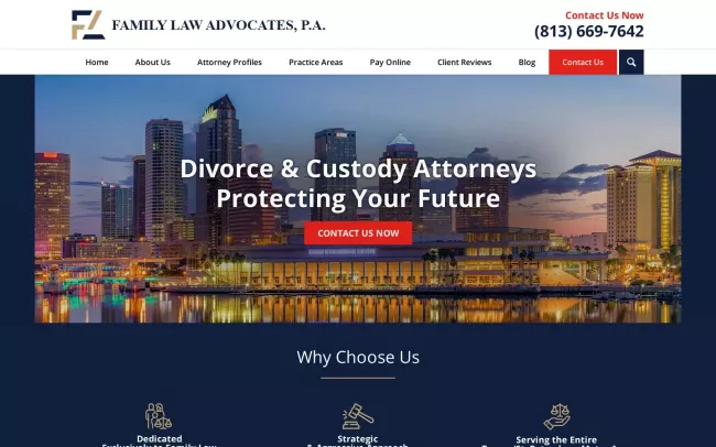 Screenshot of the Family Law Advocates Website