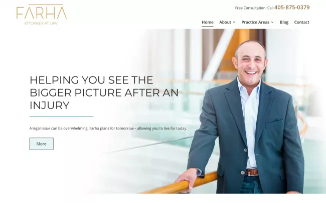 Screenshot of the Farha Law Firm Website