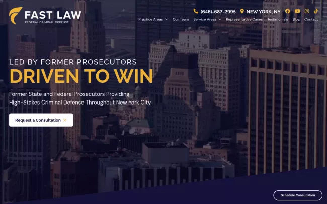 Screenshot of the The Fast Law Firm, P.C. Website