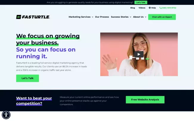 Screenshot of the Fasturtle Digital Marketing Agency Website