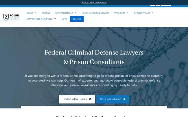 Screenshot of the Federal Criminal Defense Attorney Website