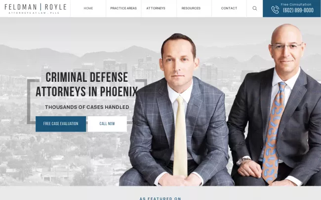 Screenshot of the Feldman Royle Website