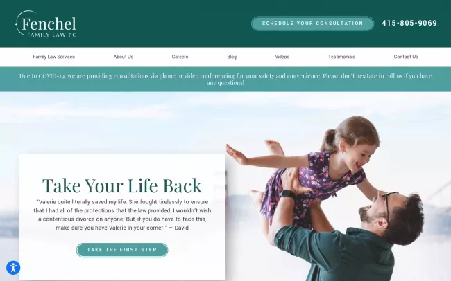 Screenshot of the Fenchel Family Law Website