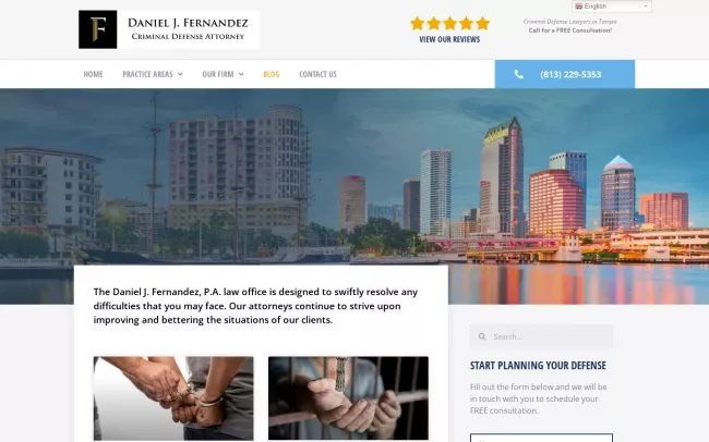 Screenshot of the Fernandez & Hernandez Law Blog