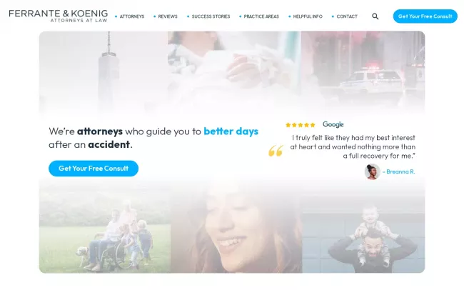 Screenshot of the Ferrante & Koenig, PLLC Website