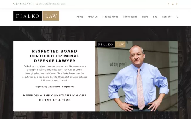 Screenshot of the Fialko Law PLLC Website