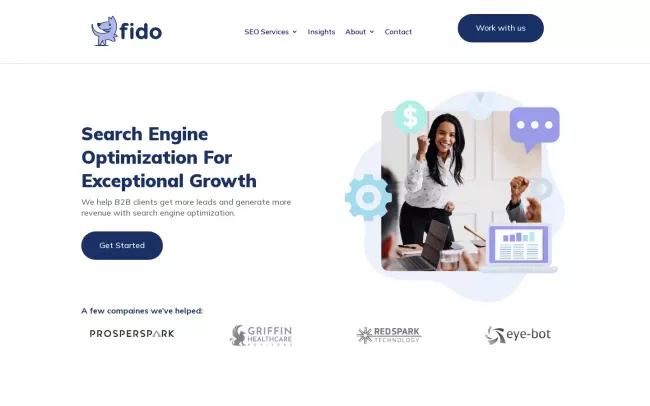 Screenshot of the Fido SEO Website
