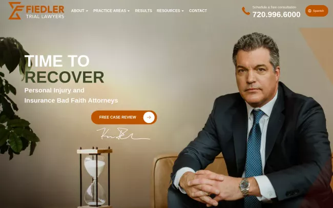 Screenshot of the FIEDLER – Injury Law Website