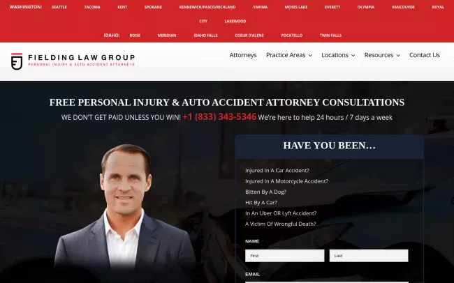 Screenshot of the Fielding Law Group Website