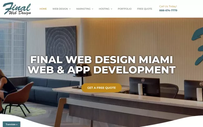 Screenshot of the FINAL WEB DESIGN Website