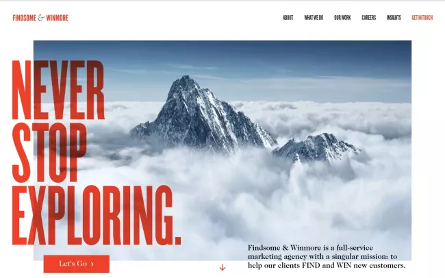Screenshot of the Findsome & Winmore Website