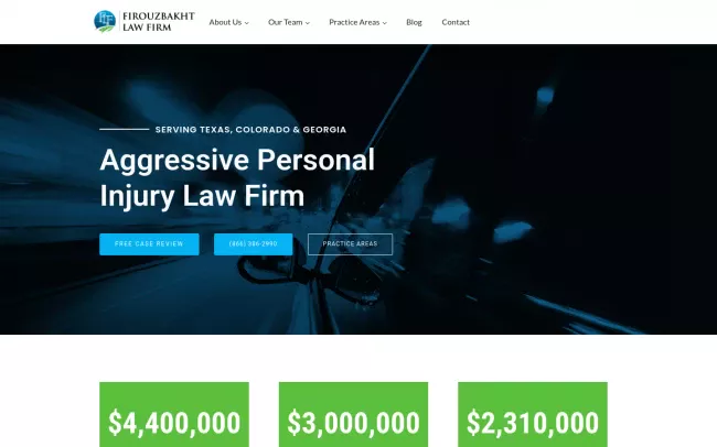 Screenshot of the Firouzbakht Law Firm Website