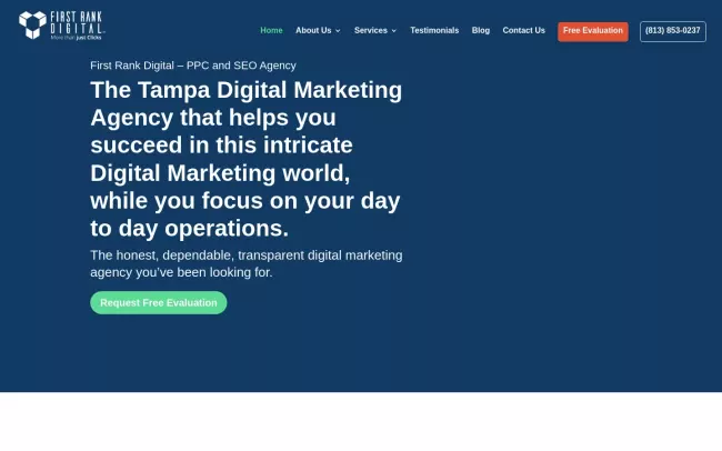 Screenshot of the First Rank Digital - PPC and SEO Agency Website