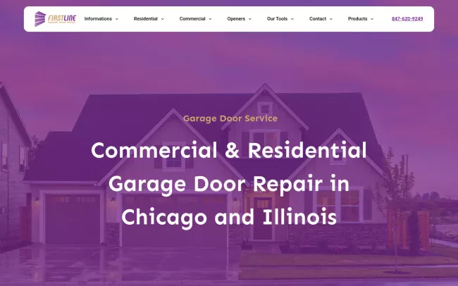 Screenshot of the Firstline Garage Door Repair Website