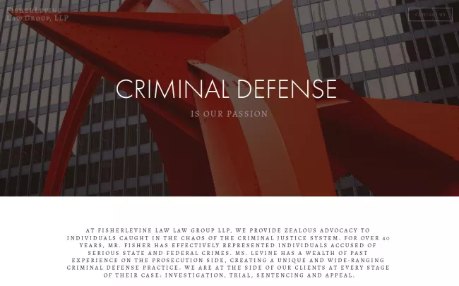 Screenshot of the Robert A. Fisher of FisherLevine Law Group LLP Website