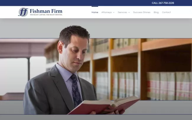 Screenshot of the The Fishman Firm Website