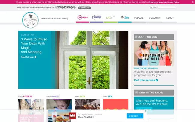Screenshot of the Fit Bottomed Girls Blog