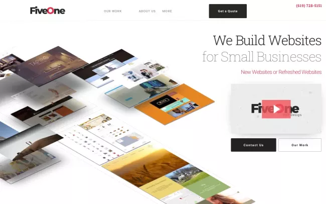 Screenshot of the FiveOne Development Website