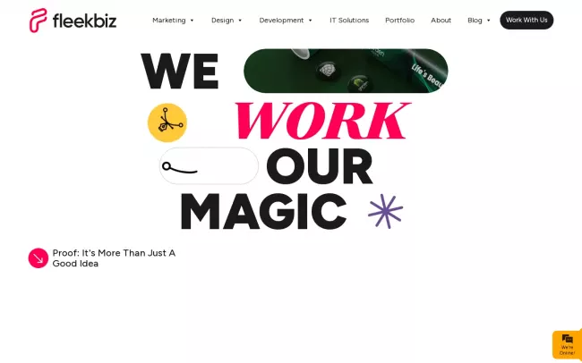 Screenshot of the Fleekbiz Website