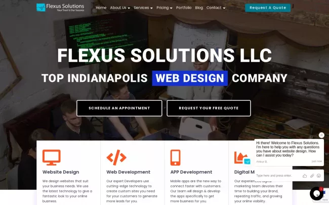 Screenshot of the Flexus Solutions LLC Website