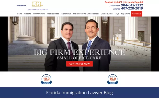 Screenshot of the Florida Immigration Lawyer Blog