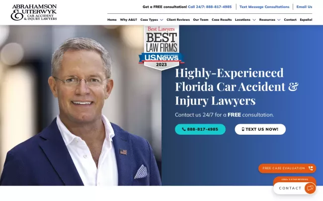 Screenshot of the Abrahamson & Uiterwyk Lawyers Website