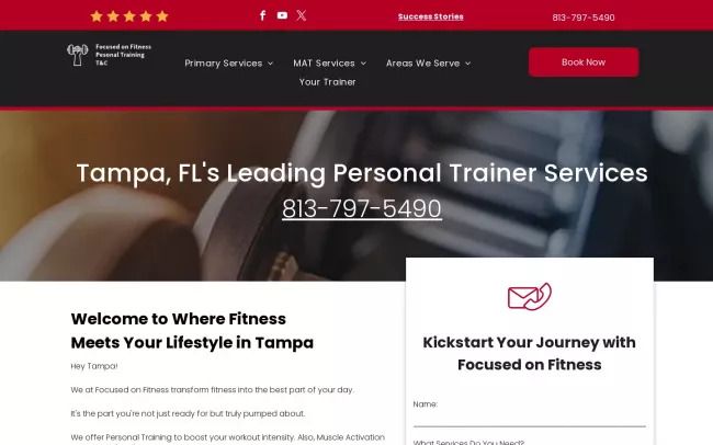 Screenshot of the Focused on Fitness Website