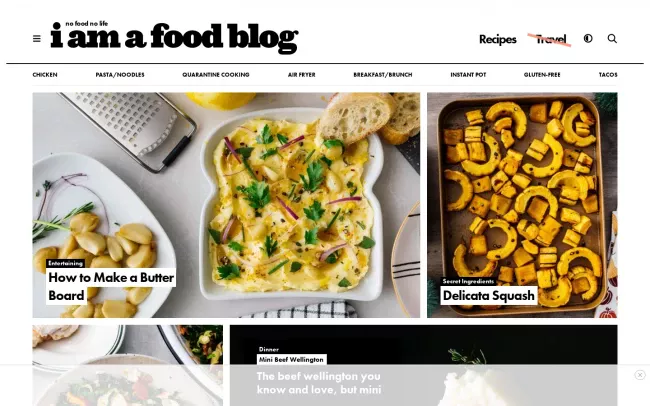 Screenshot of the I am a Food Blog