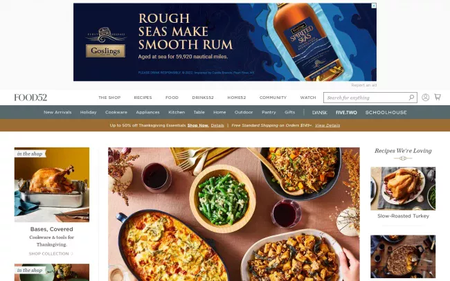 Screenshot of the Food52 Blog