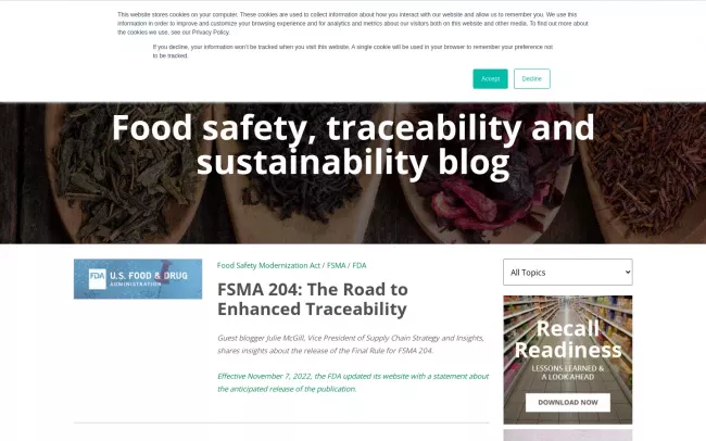 Screenshot of the Trustwell Blog