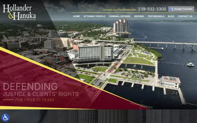 Screenshot of the Fort Myers Criminal Defense Attorney Website