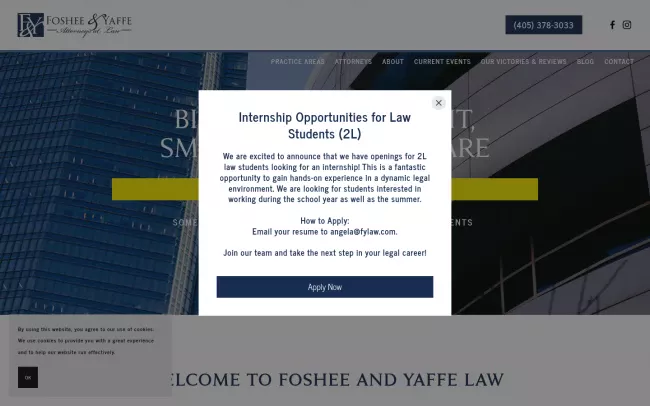 Screenshot of the Foshee & Yaffe Website