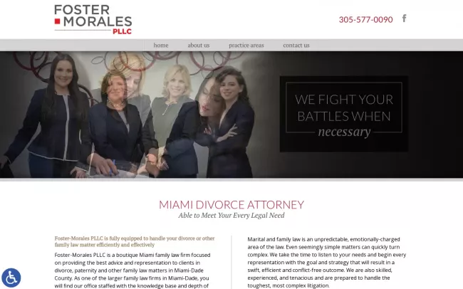 Screenshot of the Elser Foster-Morales LLC Website