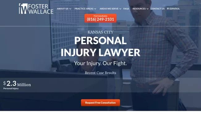 Screenshot of the Foster Wallace Personal Injury Lawyers Website