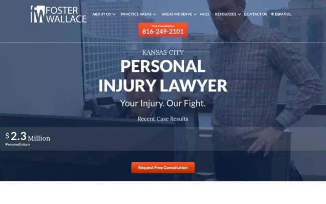 Screenshot of the Foster Wallace Personal Injury Lawyers Website