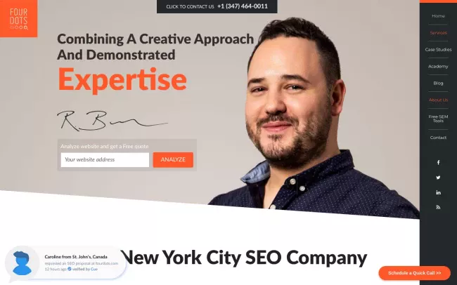 Screenshot of the Four Dots Website
