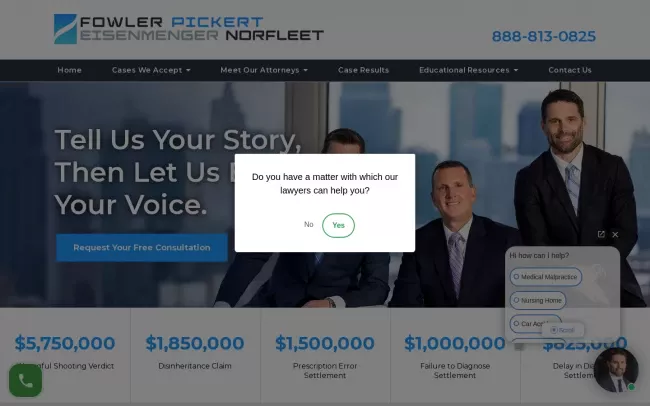 Screenshot of the Fowler Pickert Eisenmenger Norfleet Website