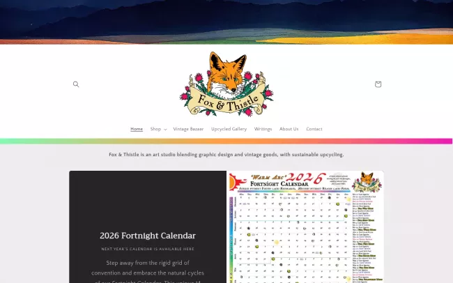 Screenshot of the Fox & Thistle Studio Website