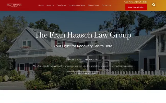 Screenshot of the Fran Haasch Law Group Accident & Injury Lawyers Website