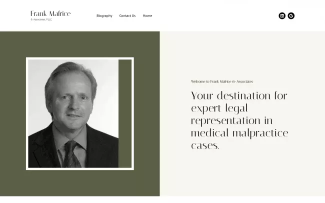 Screenshot of the Frank Mafrice & Associates Website