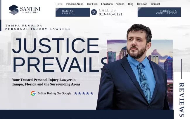 Screenshot of the The Frank Santini Law Firm Website