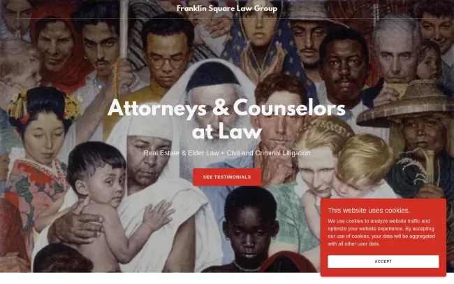 Screenshot of the Franklin Square Law Group Website