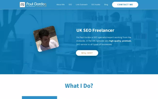 Screenshot of the Paul Gordon SEO Blog