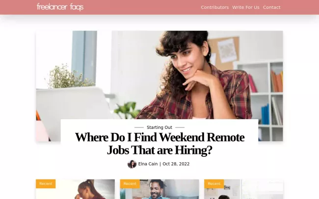 Screenshot of the Freelancer FAQs Blog